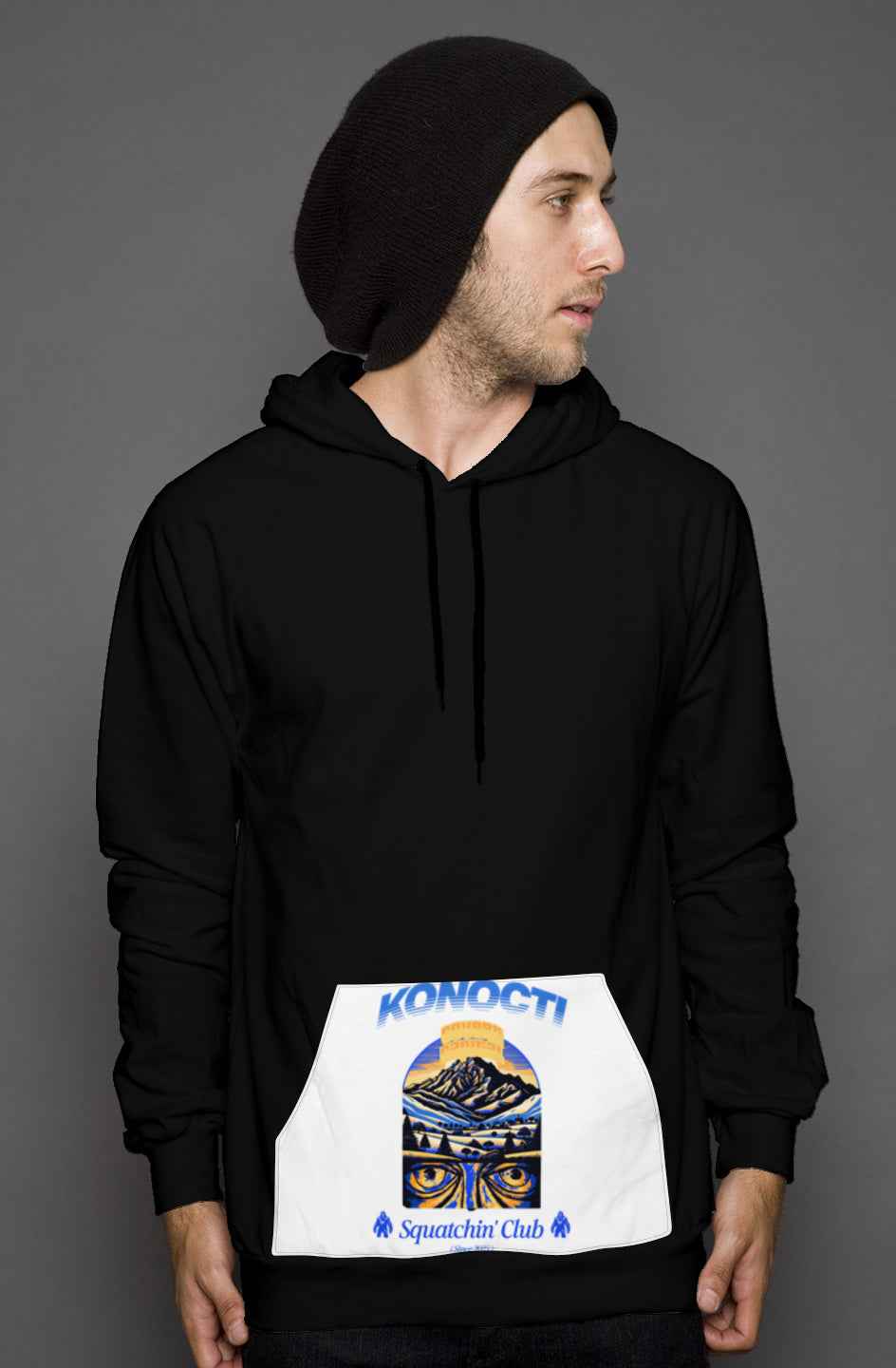 KSC Pullover Hoodie - Stylish Kangaroo Pocket Print