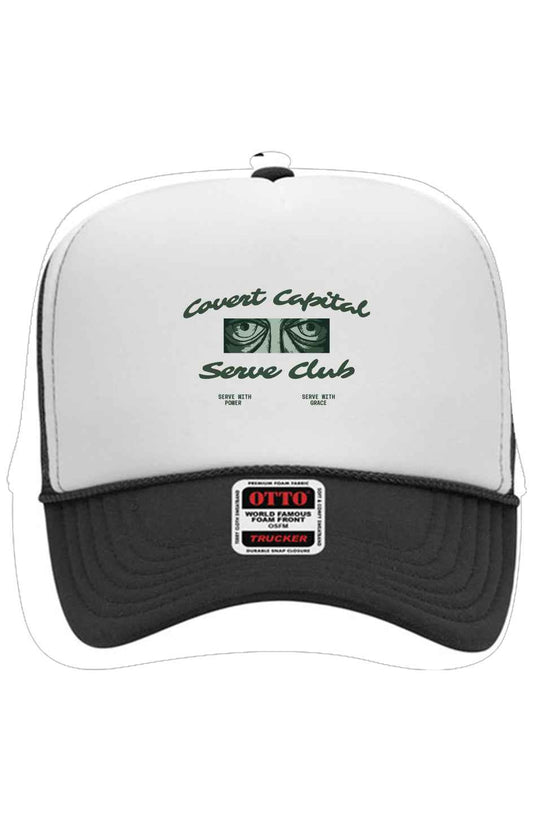 Serve Club 2 5 Panel High Crown Trucker Cap