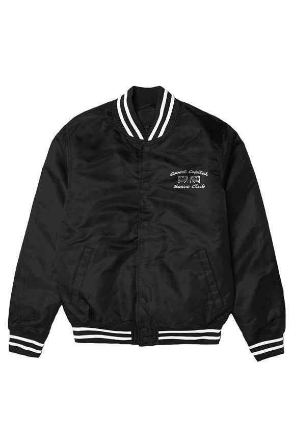 Embroidered Serve Club Varsity Bomber Jacket