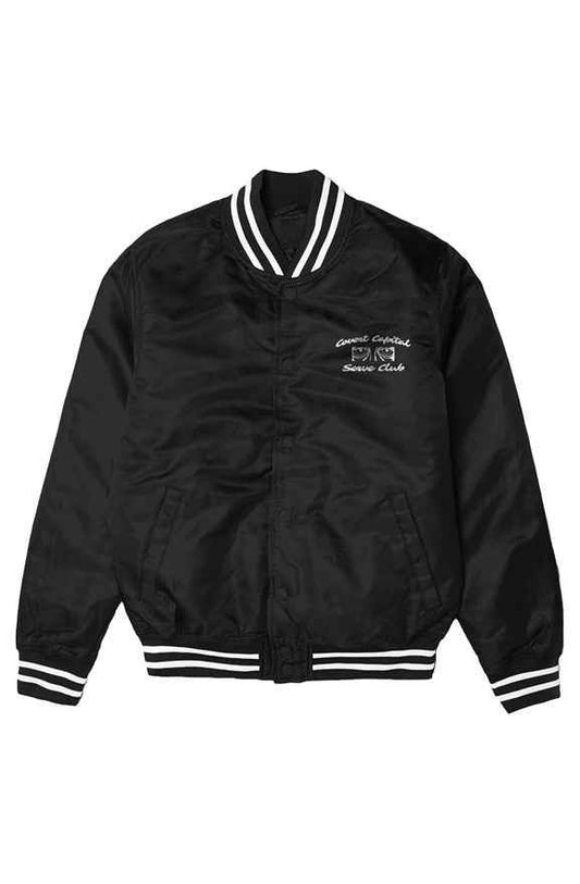 Embroidered Serve Club Varsity Bomber Jacket